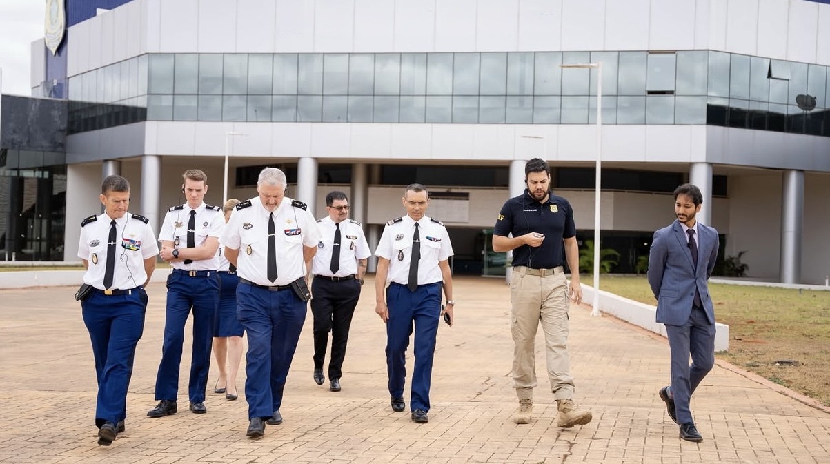 Delegation on a technical visit accompanied by an interpreter
